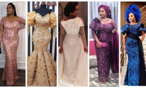 30 PHOTOS: Aso-Ebi Lace Styles With Trendy And Beautiful Designs for Parties