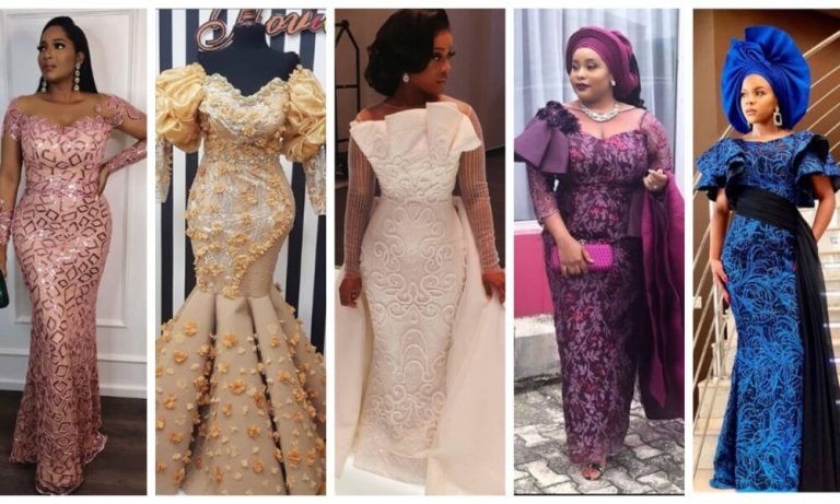30 PHOTOS: Aso-Ebi Lace Styles With Trendy And Beautiful Designs for Parties