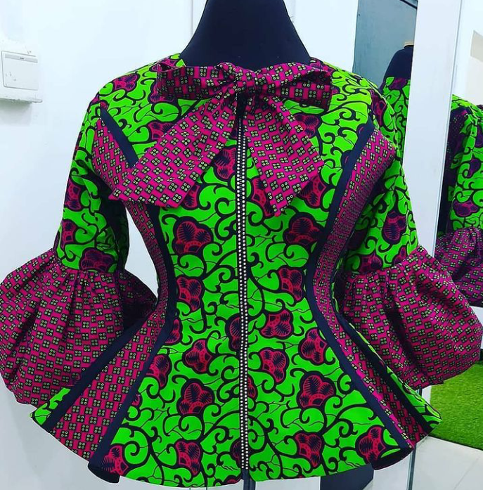 Dazzling Front Zipper Ankara Styles Ankara BlousesTops For Elegant Looks (2)