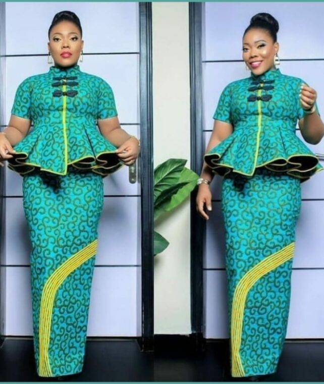 Fascinating Ankara Skirt and Peplum Blouse Styles (1)