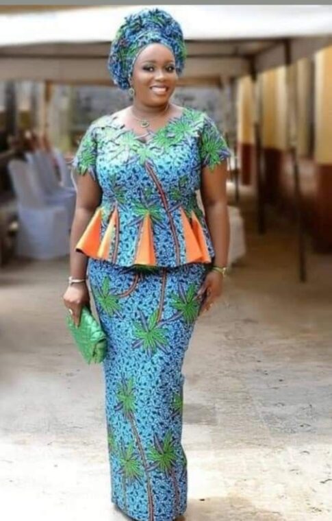 Fascinating Ankara Skirt and Peplum Blouse Styles (6)