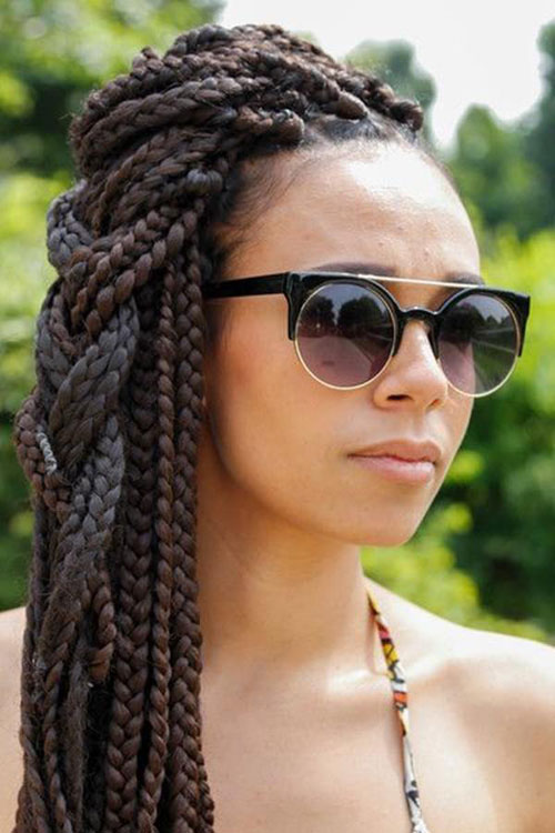 Box Braid Side Hairstyle Best Braided Black Hairstyles
