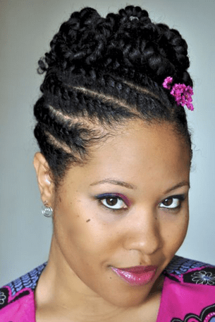 black braids short natural hair