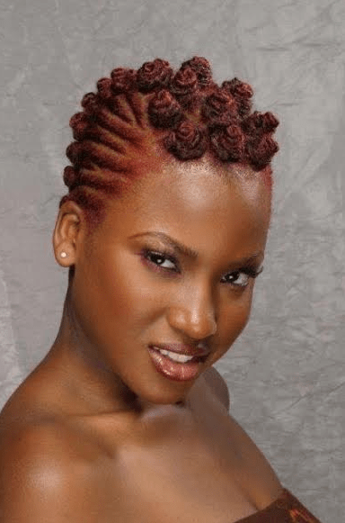 cornrowed bantu knots natural hair